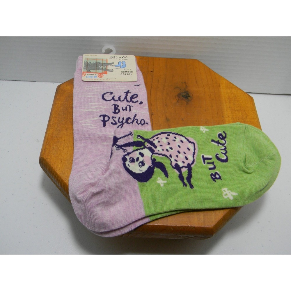 Blue Q Cute But Psycho Women's Crew Socks Size 5-10 Novelty NWT